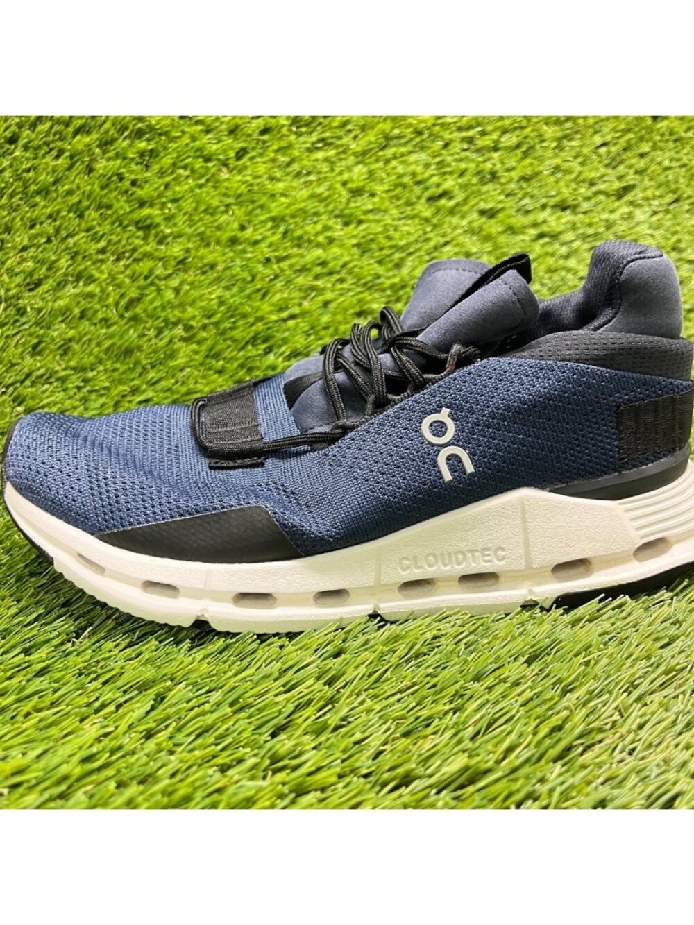 On Cloudnova Womens Size 6.5 Blue‎ Black Athletic Running Walking Shoes Sneakers